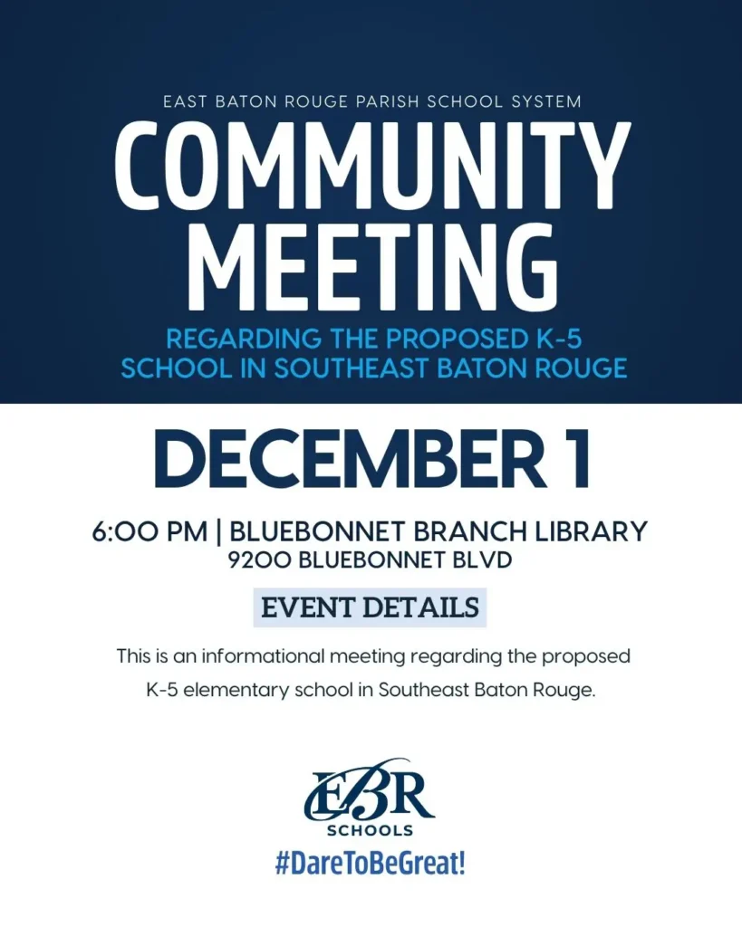 Flyer containing text reflected in the description of the event. 